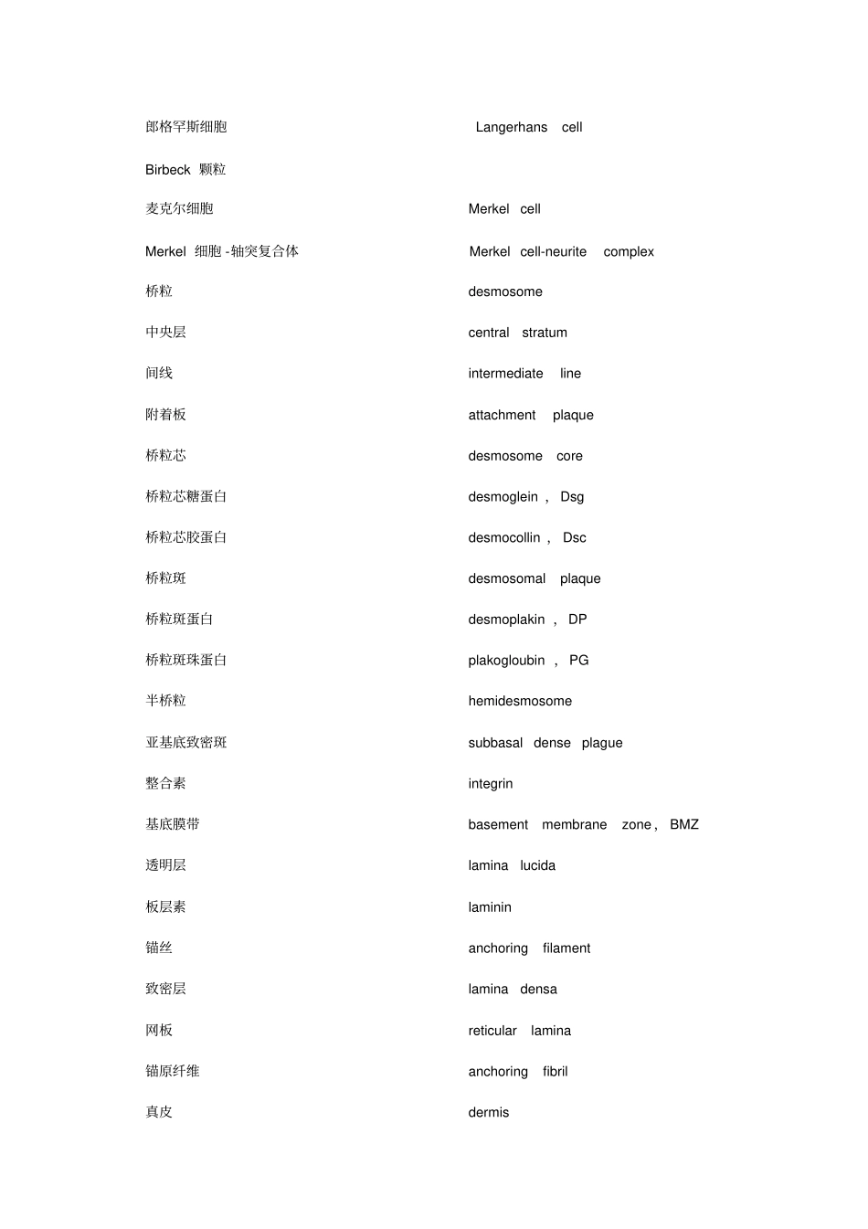 皮肤科专业英语词汇_第2页