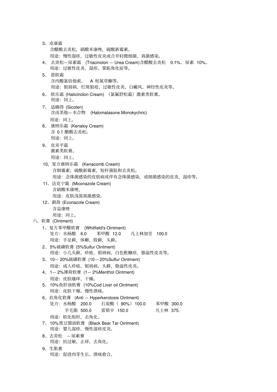 皮肤科常用药物手册_第3页