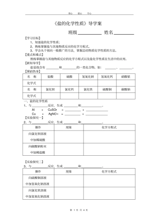 盐的化学性质学案公开课