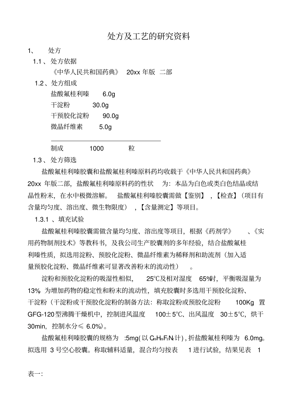 盐酸氟桂利嗪胶囊制剂处方及工艺的研究资料及文献资料_第2页