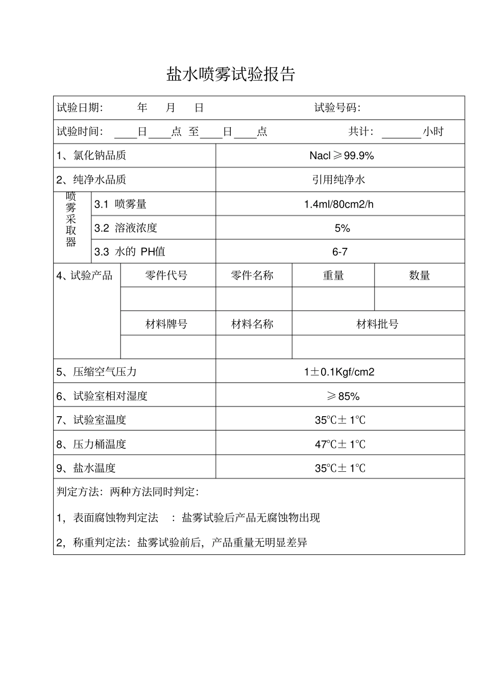 盐雾试验报告表格_第1页
