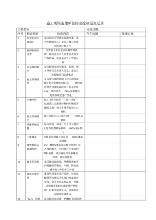 监理单位扬尘控制巡视检查记录
