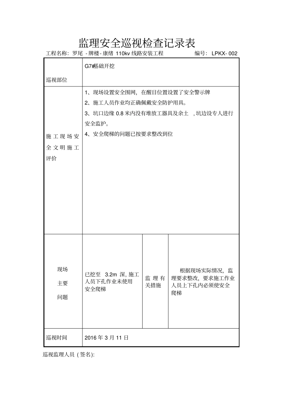 监理安全巡视检查记录表_第3页