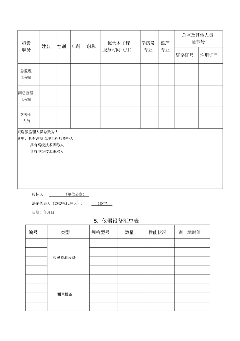 监理投标文件格式整理_第3页