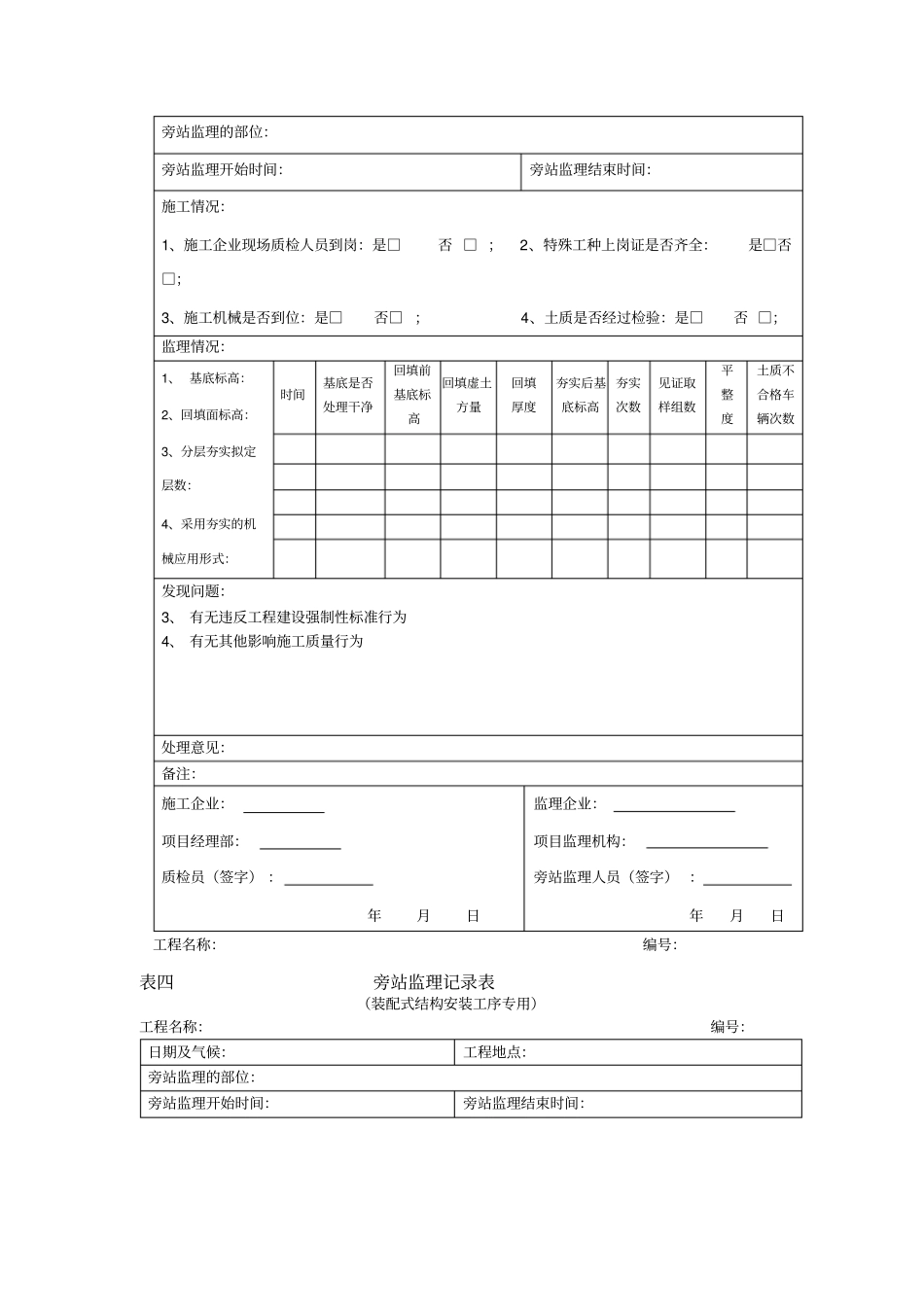 监理旁站表格大全_第3页