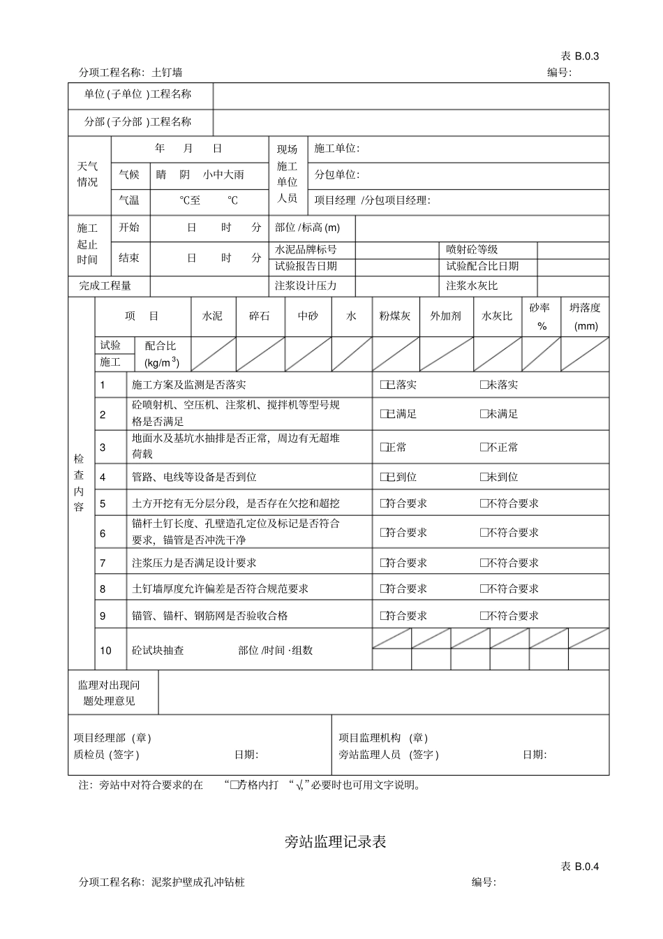 监理旁站记录表样板全分项_第3页
