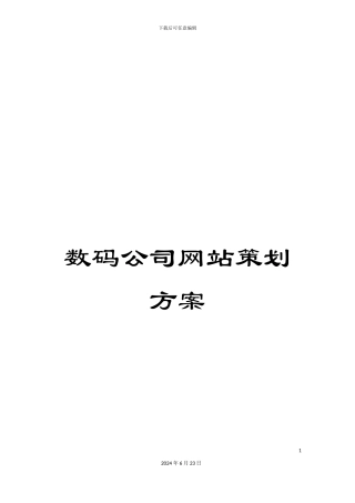 数码公司网站策划方案