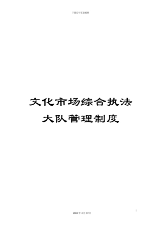 文化市场综合执法大队管理制度