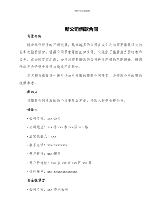 新公司借款合同