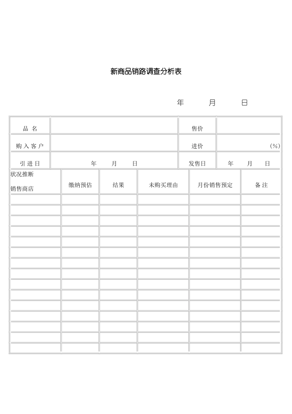 新商品销路调查分析表模板_第2页