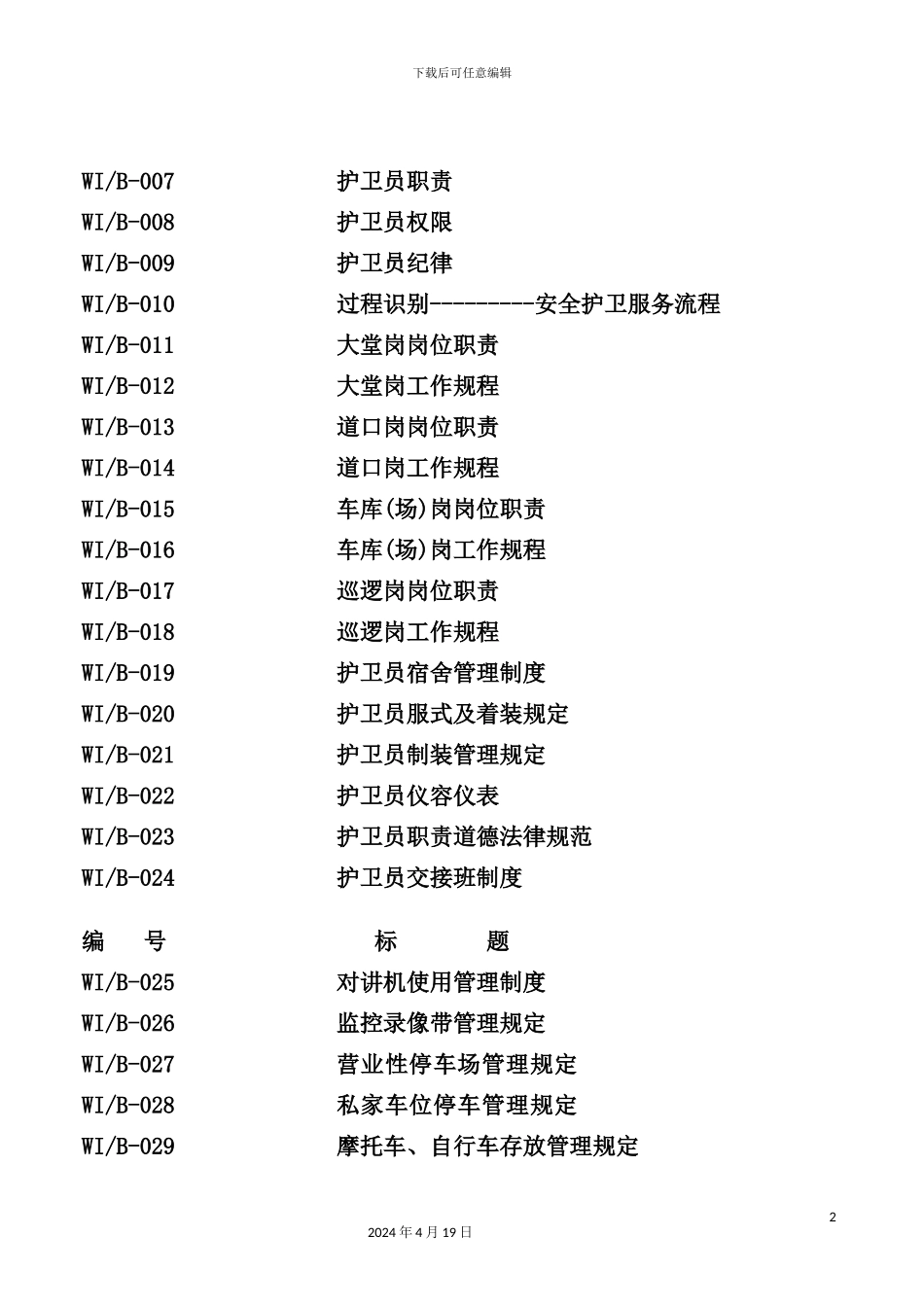 新版物业公司保安管理手册_第3页