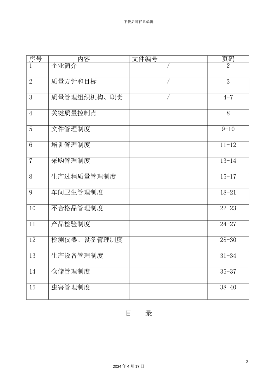 新版食品加工厂管理手册_第2页