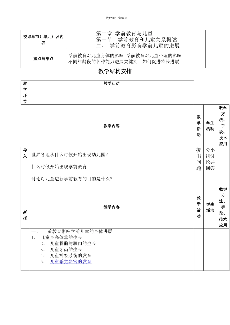 新编学前教育影响学前儿童的发展教案_第1页