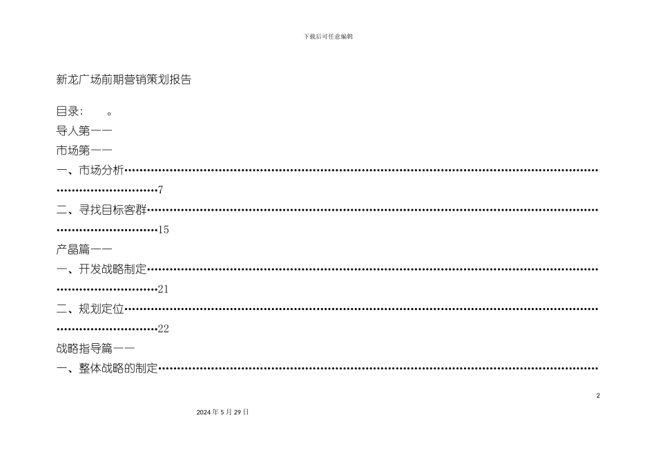 新龙广场前期营销策划报告_第2页