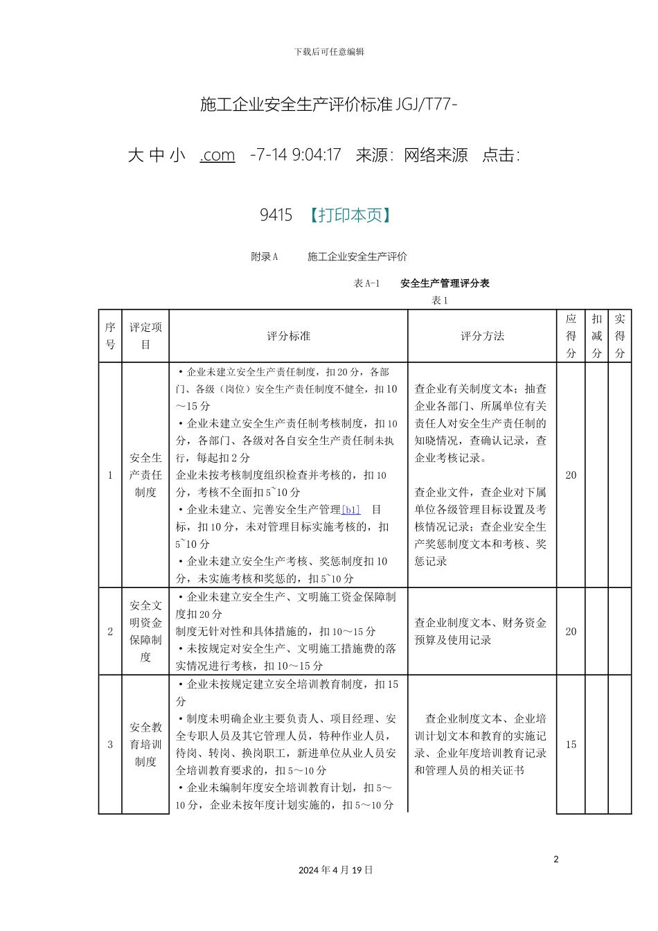 施工企业安全生产评价标准大全_第2页