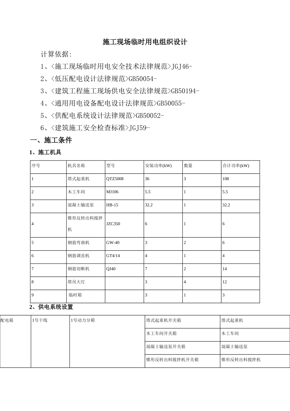 施工用电临时施工方案培训资料_第2页