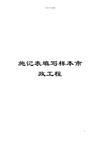 施记表填写样本市政工程模板