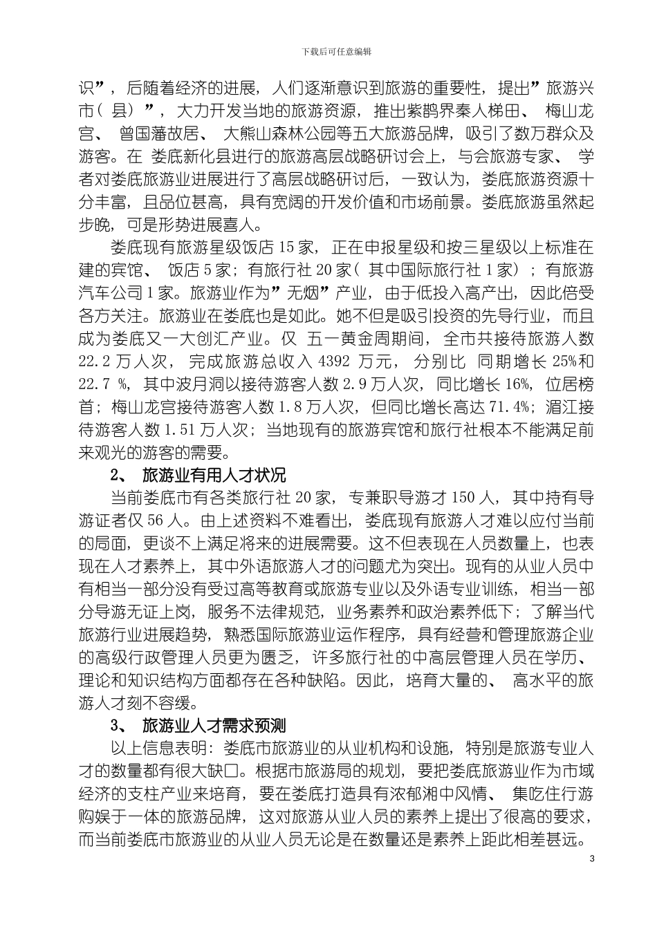 旅游英语专业建设与发展规划模板_第3页