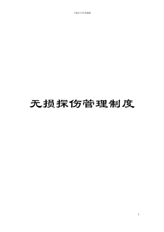 无损探伤管理制度模板