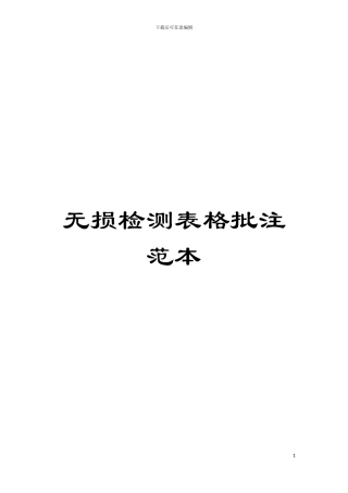 无损检测表格批注范本模板