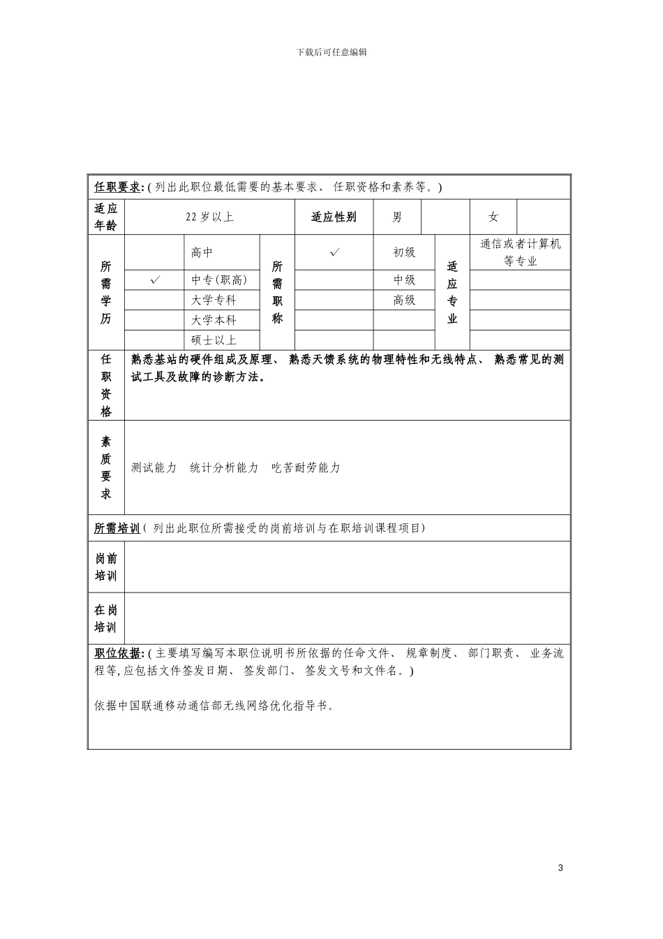 无线硬件管理岗位说明书模板_第3页