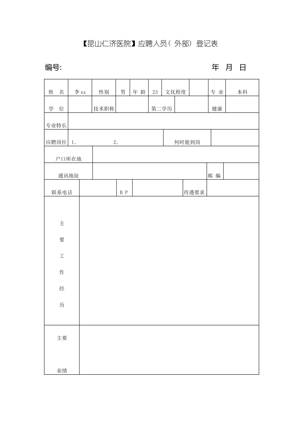 昆山男科医院行政表格模板_第2页