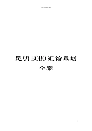 昆明BOBO汇馆策划全案模板