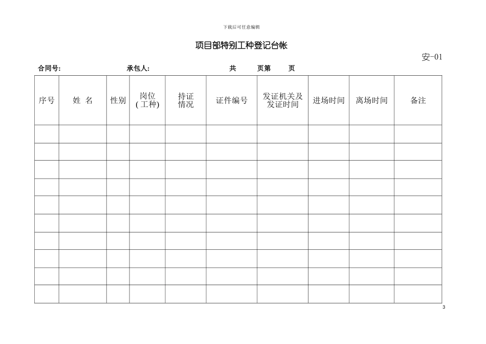 昌栗高速公路安全表格模板_第3页