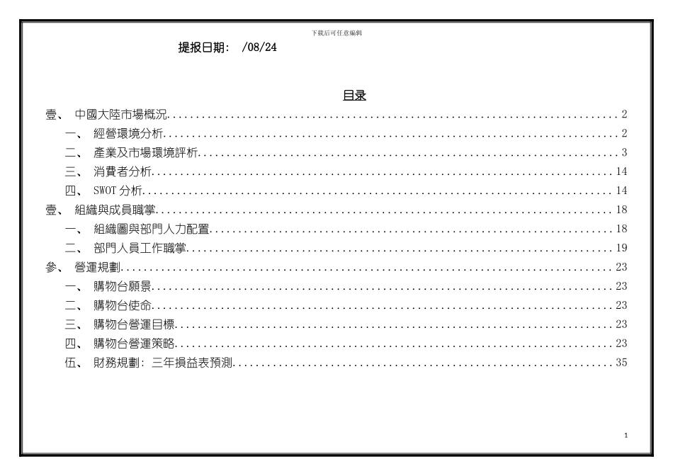星空购物项目企划书模板_第3页