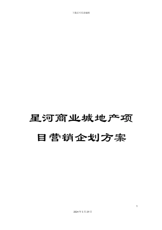星河商业城地产项目营销企划方案