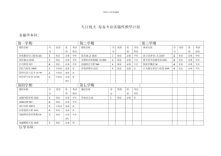 春各专业实施性教学计划