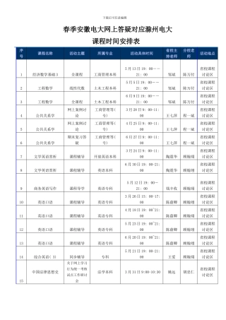 春季安徽电大网上答疑对应滁州电大