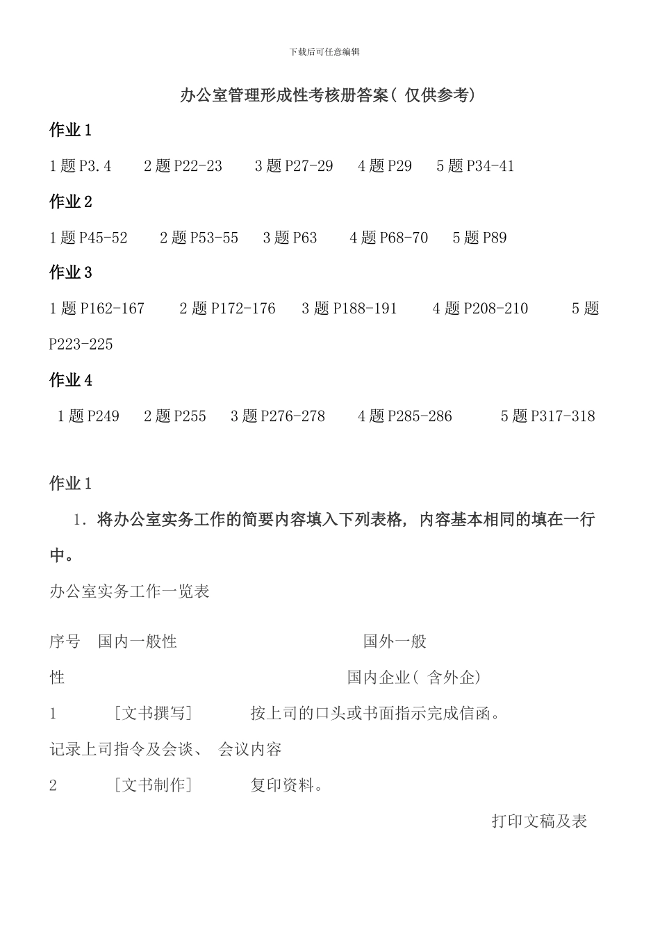 春电大办公室管理形成性考核册答案_第1页