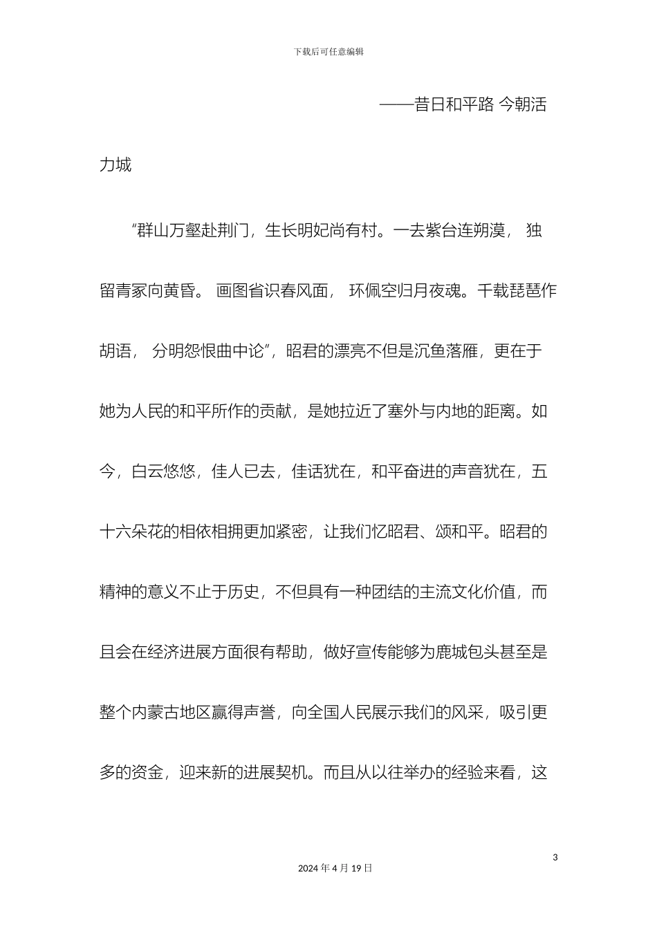 昭君文化节策划案样本_第3页