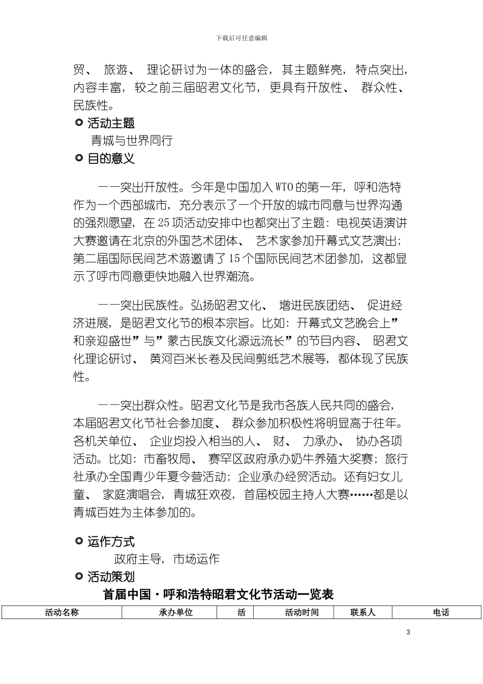 昭君文化节策划书模板_第3页