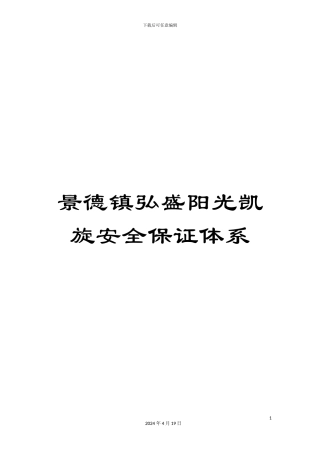 景德镇弘盛阳光凯旋安全保证体系模板