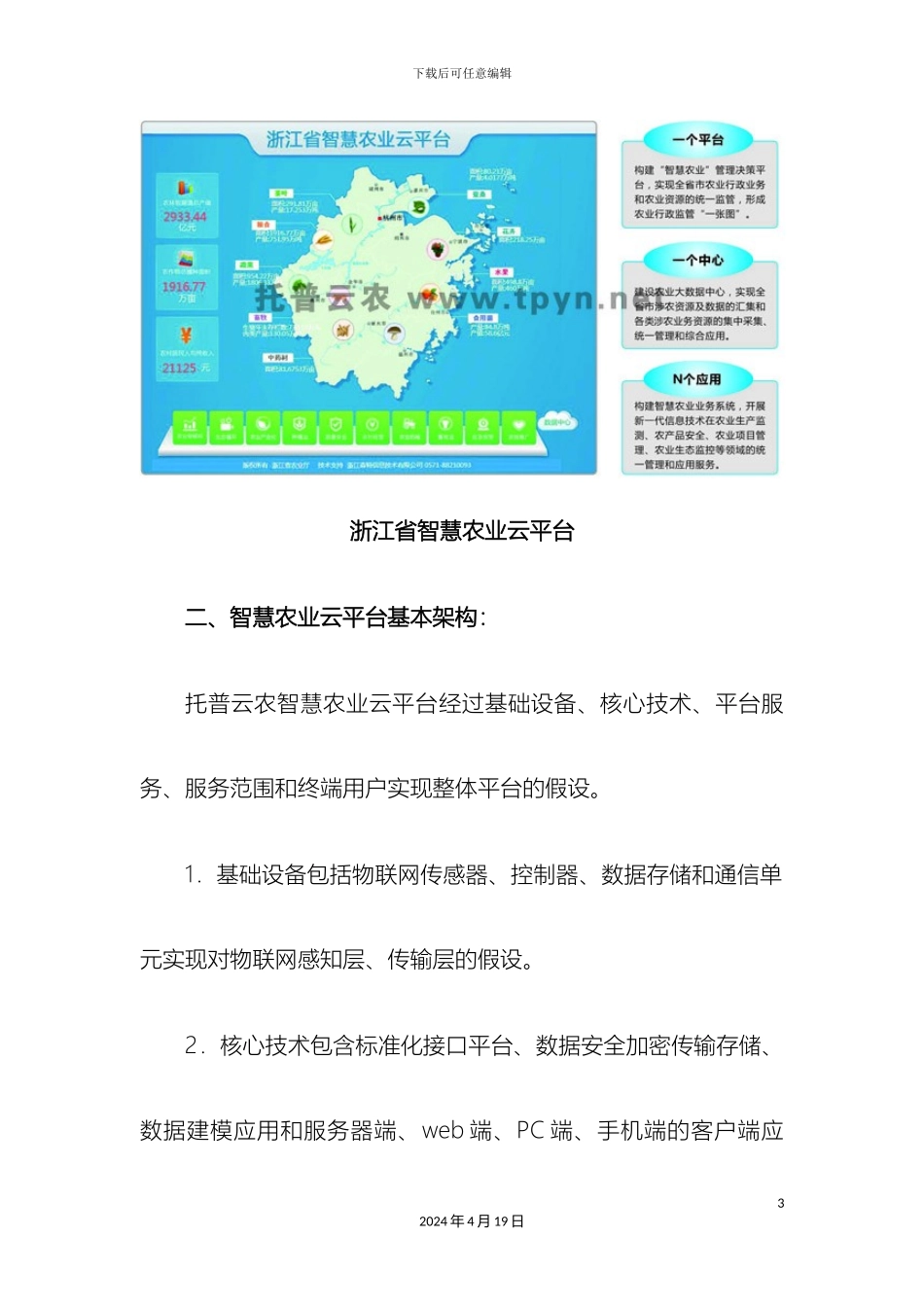 智慧农业云平台基于大数据和云应用的解决方案模板_第3页