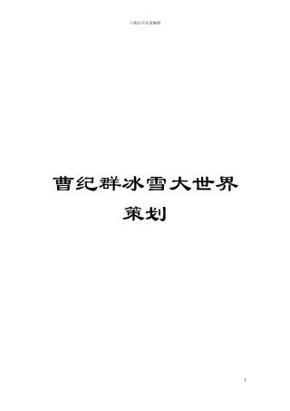 曹纪群冰雪大世界策划模板