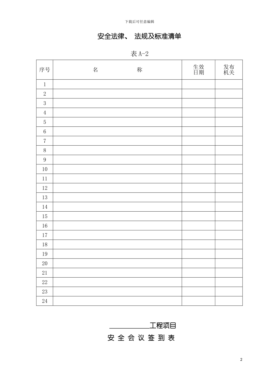 最全的安全管理用表模板_第3页