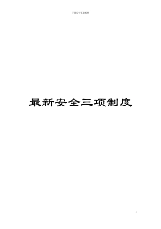 最新安全三项制度模板