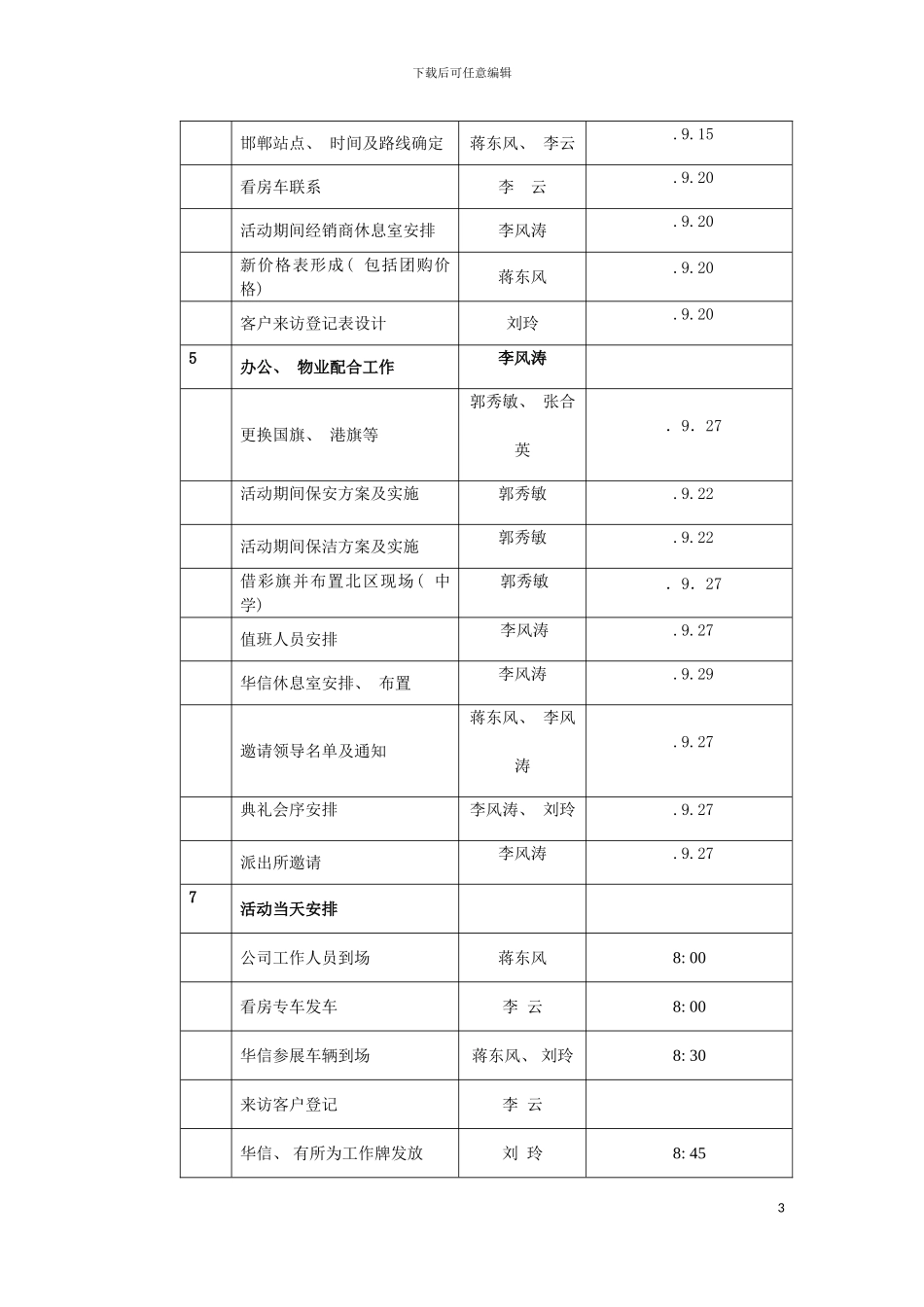 有所为公司十一推广计划安排模板_第3页