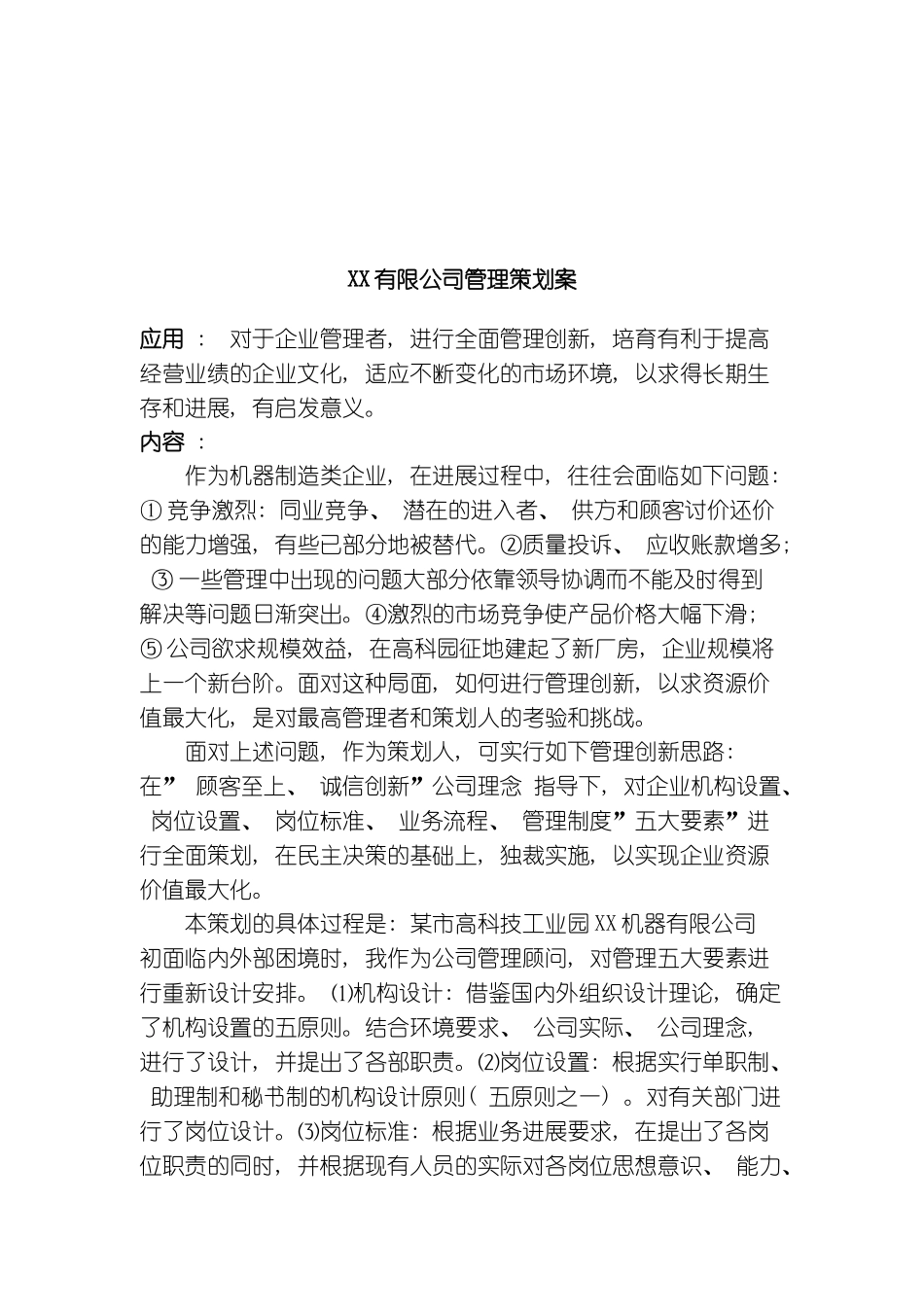 有限公司管理策划案-模板_第2页