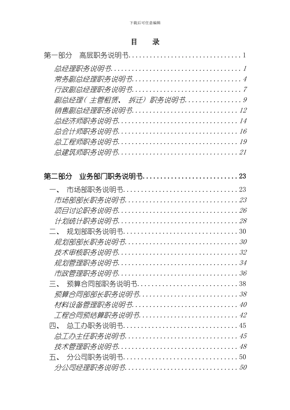 有限公司职务说明书大全模板_第3页