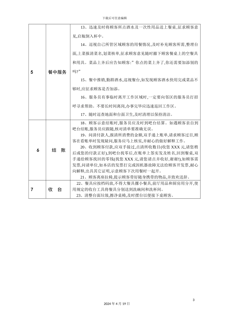 服务员工作流程及标准_第3页