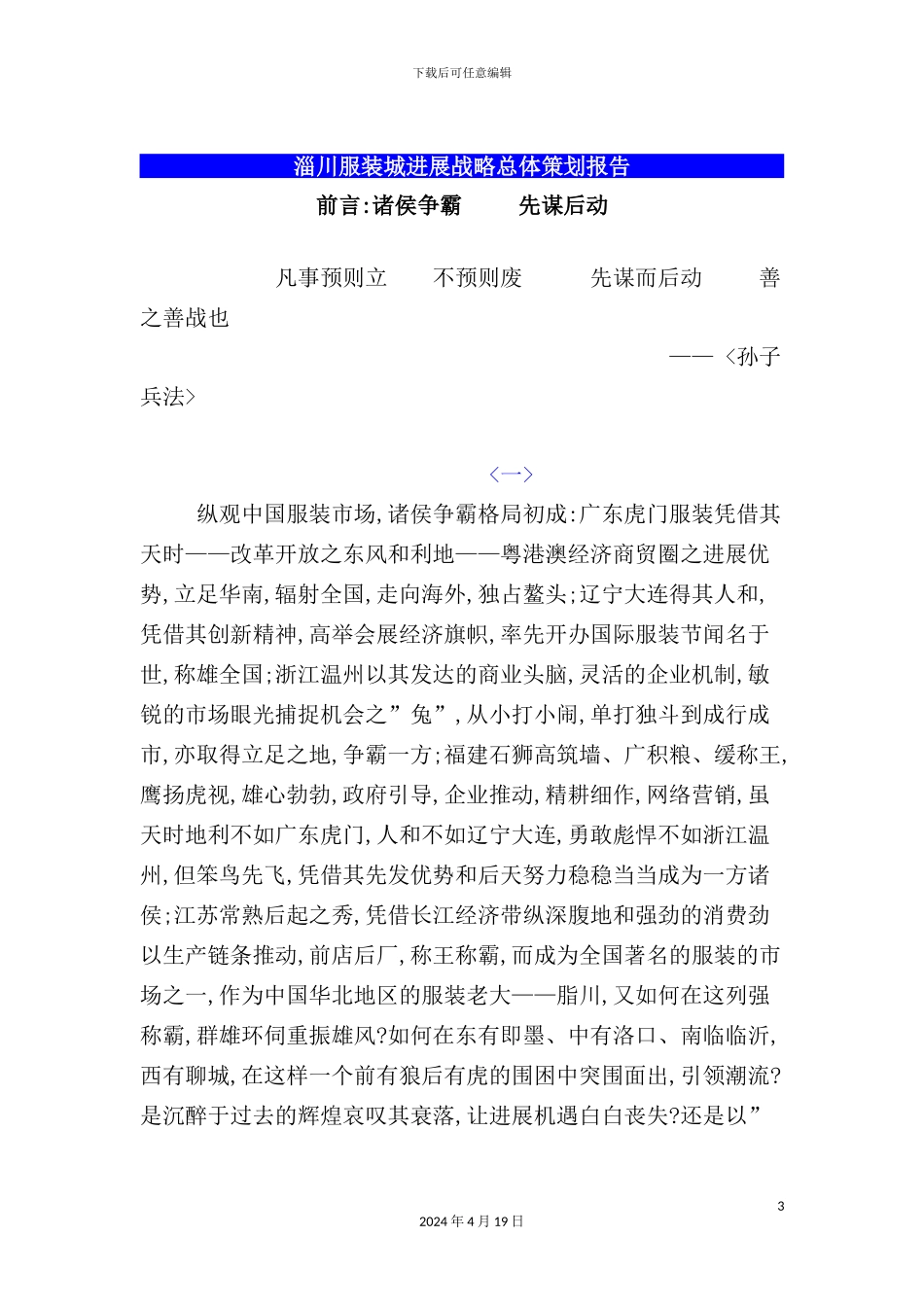 服装城发展战略总体策划报告模板_第3页
