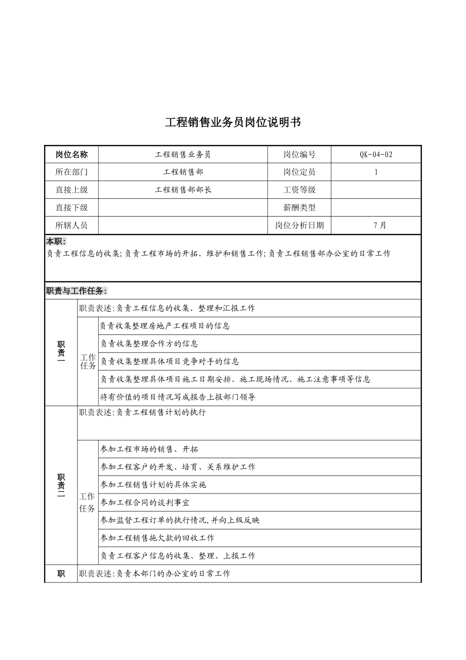 木业公司工程销售业务员岗位职责_第2页