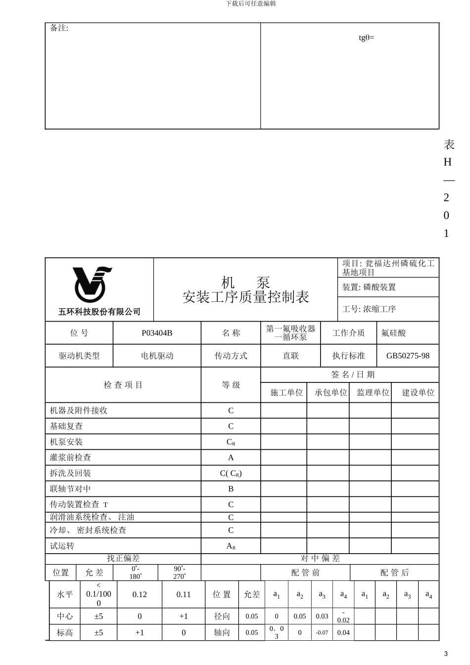 机泵安装工序质量控制表模板_第3页