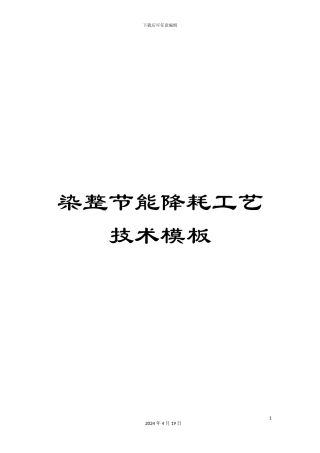 染整节能降耗工艺技术模板