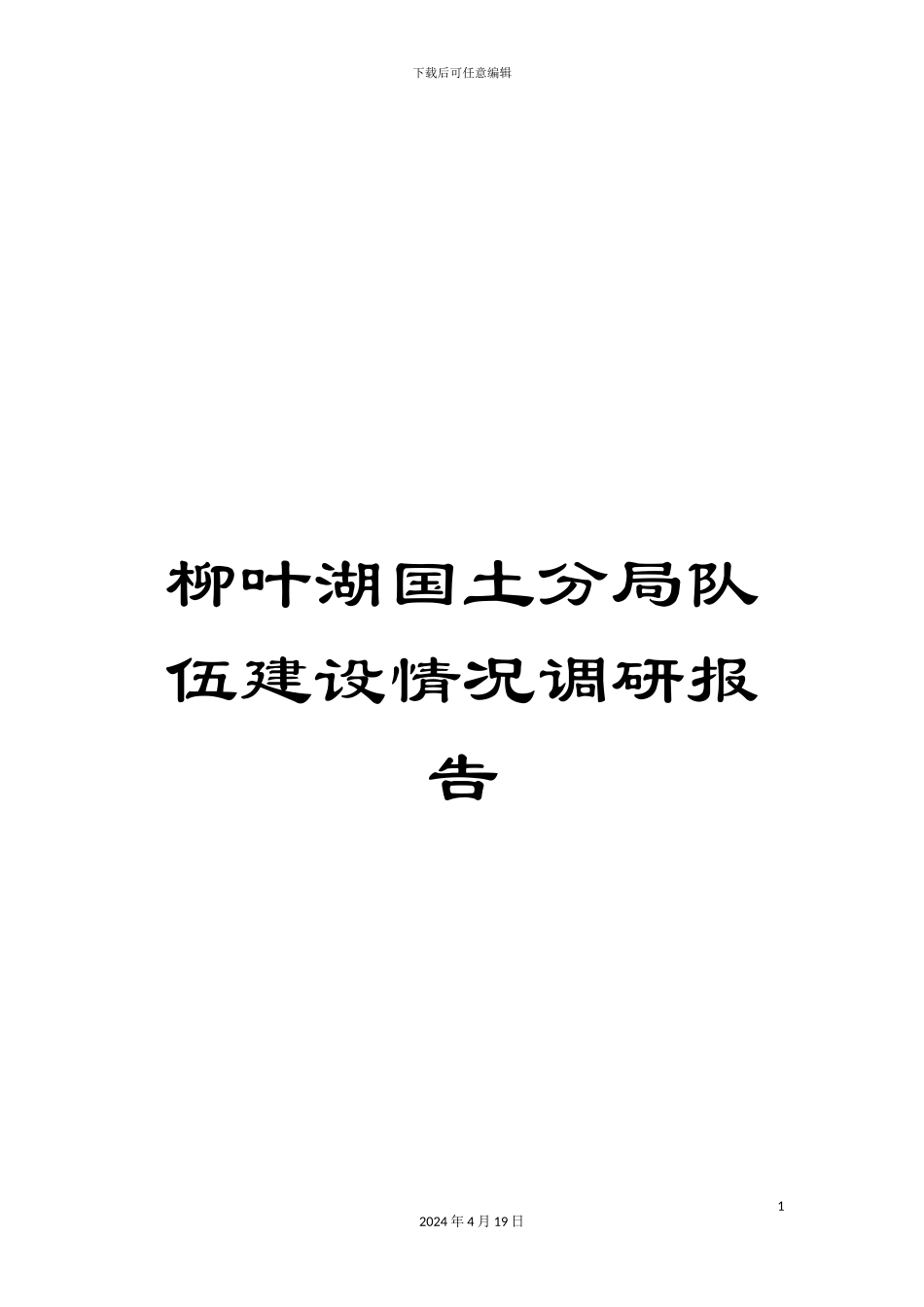 柳叶湖国土分局队伍建设情况调研报告_第1页
