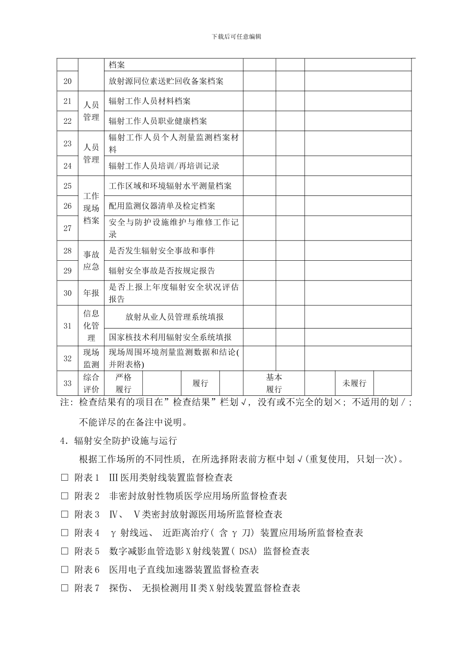 核技术利用辐射安全检查专项行动检查表样本_第3页